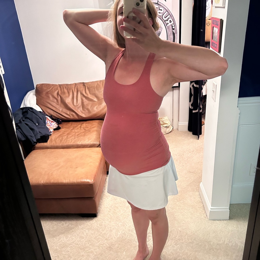 Space dye Beyond Yoga bases covered maternity Pink Tank Top